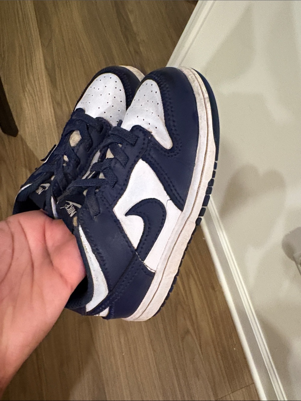 Nike Kids Navy and White Low-Top Nike Dunks